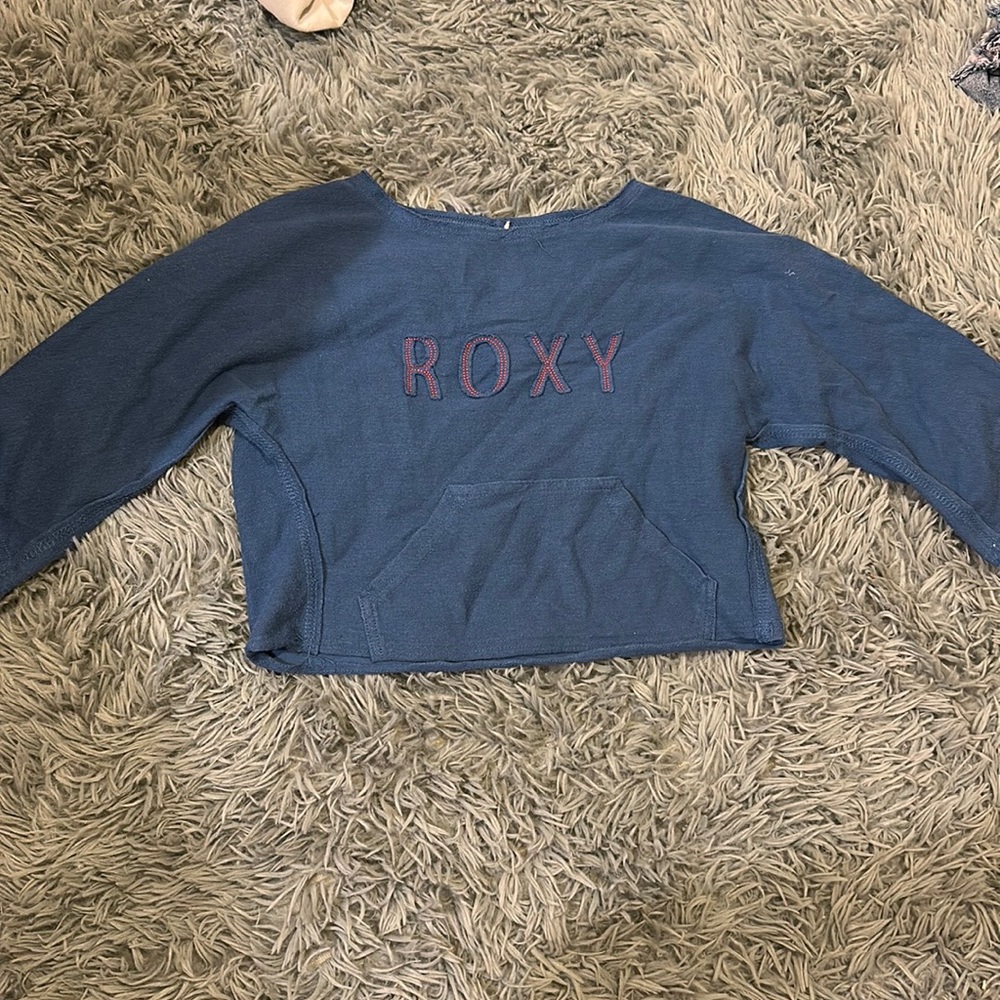 Roxy girls blue box crop sweater